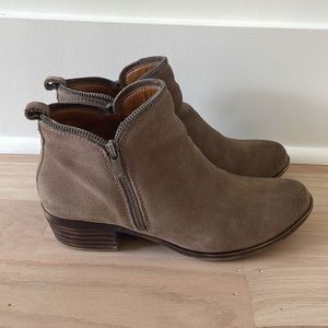 Women’s Lucky Brown/Beige Suede Booties